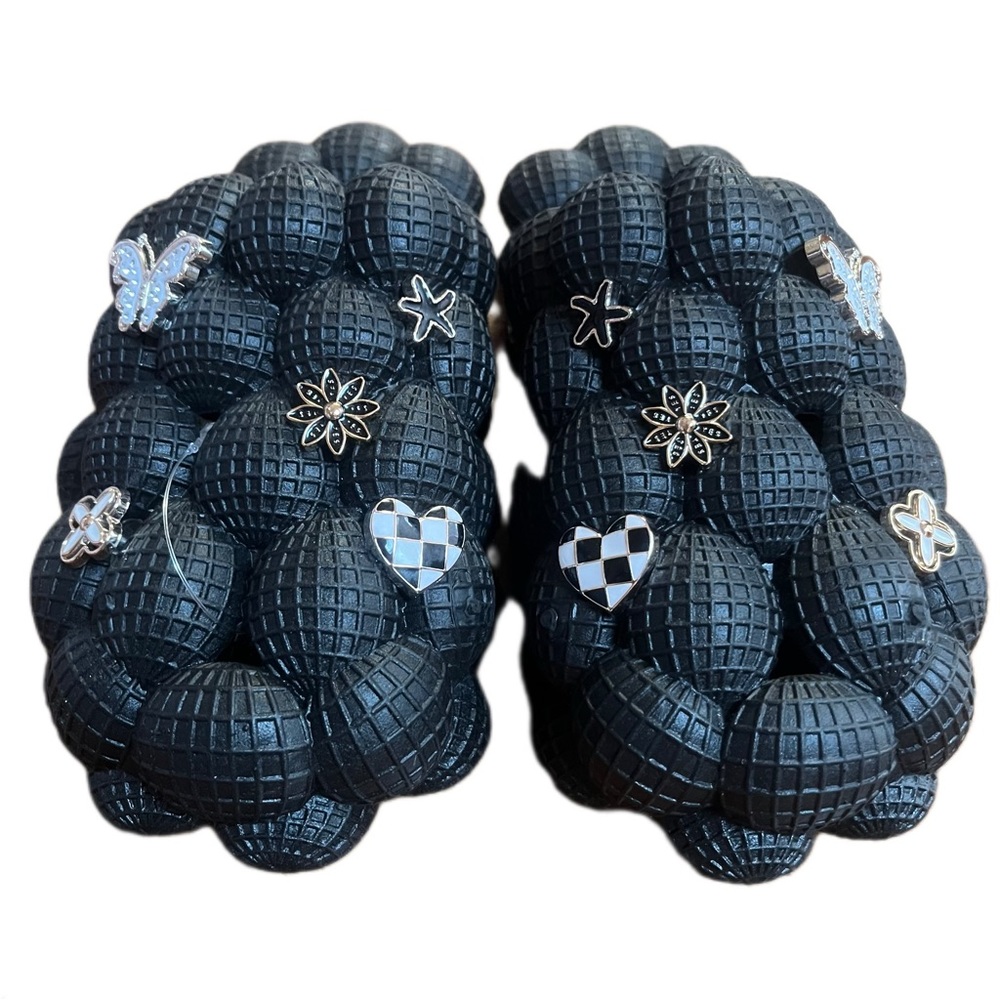 Bubble Slides With Charms Balck Color Size 8 Wome… - image 4